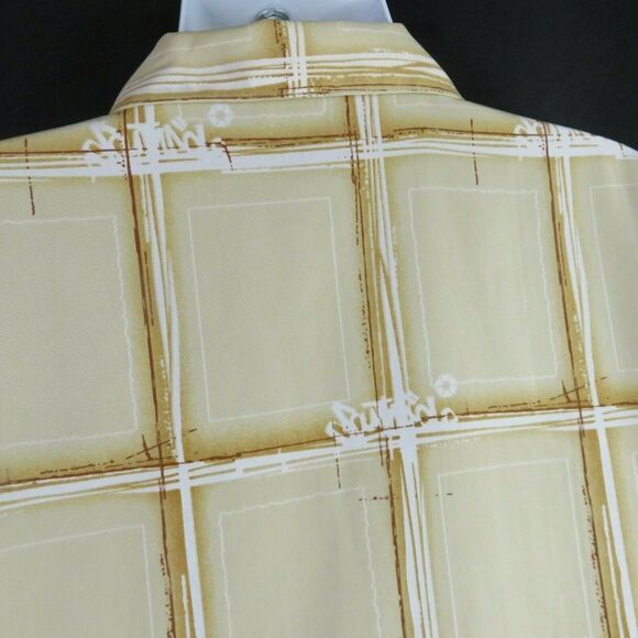 SouthPole Shirt Mens XL Short Sleeve Hip Hop South Pole Camp Plaid Logo Tan - Picture 6 of 12